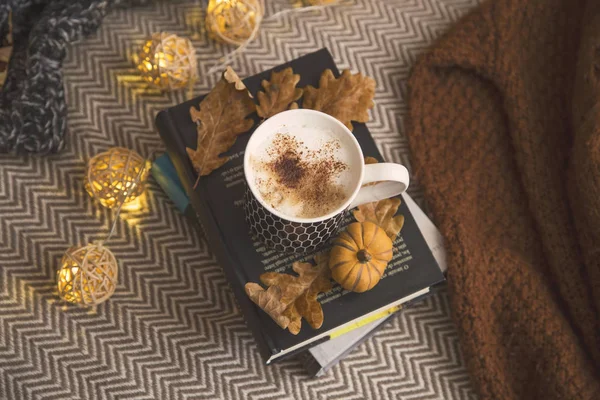 Autumn Lifestyle Home Decor Hot Chocolate Cup Autumn Decorations Warmy — Stock Photo, Image