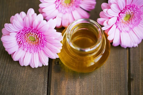 Aceite Flores Spa Aromaterapia Aceite Flores Rosadas —  Fotos de Stock