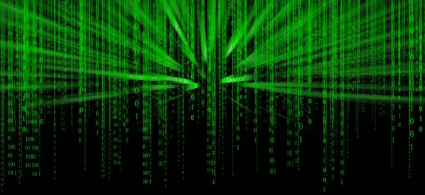 Digitaler Daten-Binärcode-Technologie Matrix-Hintergrund, Datenflut — Stockfoto
