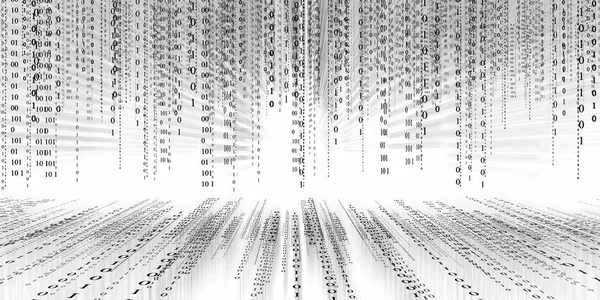 数字数据二进制代码技术矩阵背景, 数据浮动 — 图库照片