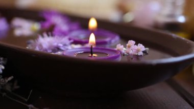 Kaplıca mumları yanma, Spa sakin dinlenmek hala yaşam kavramı huzur