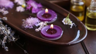 Kaplıca mumları yanma, Spa sakin dinlenmek hala yaşam kavramı huzur