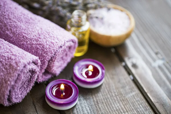 Spa stilleben med lavendel – stockfoto