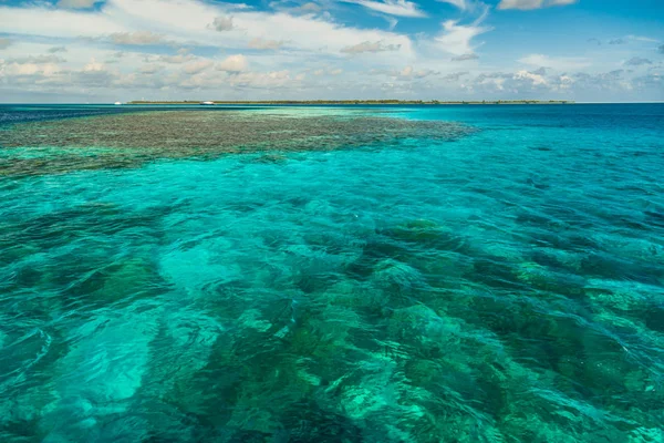 Úžasné Scény Ostrov Malediv Modré Moře Klidné Tropické Přírody — Stock fotografie