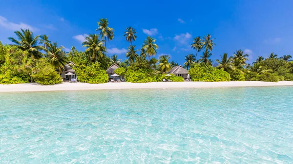 Piękna Rajska Plaża Tropikalne Morze Wspaniała Wyspa Plaża Natura Malediwy — Zdjęcie stockowe