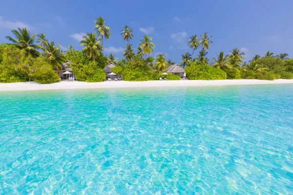 Wunderschöner Paradiesischer Strand Und Tropisches Meer Wunderbare Inselstrandnatur Maledivische Landschaft — Stockfoto