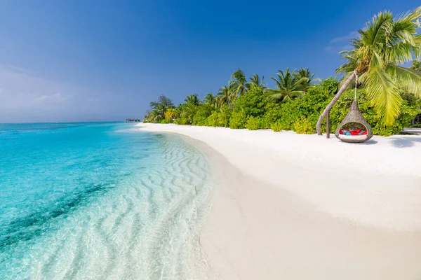 Bela Praia Fundo Praia Tropical Como Paisagem Verão Areia Branca — Fotografia de Stock