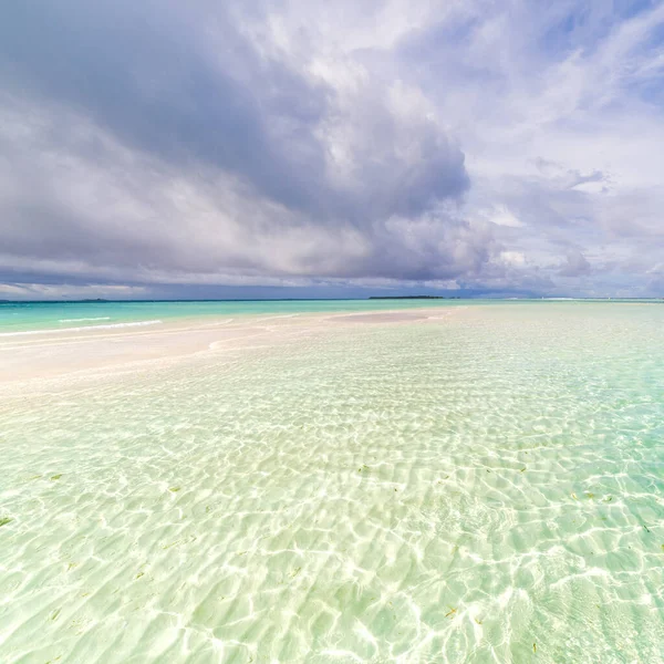 Hermoso Paisaje Panorámico Villas Sobre Agua Isla Maldivas Océano Índico —  Fotos de Stock