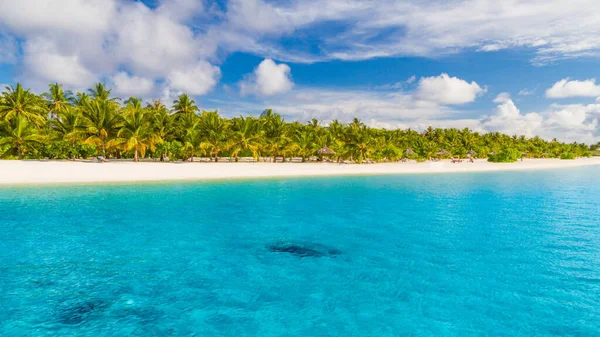 Playa Tropical Virgen Cocoteros Isleños Playa Vacaciones Verano Lujo Vacaciones — Foto de Stock
