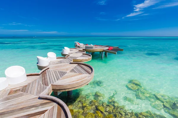 Isla Las Maldivas Tropicales Zona Chill Sobre Zona Salón Agua —  Fotos de Stock