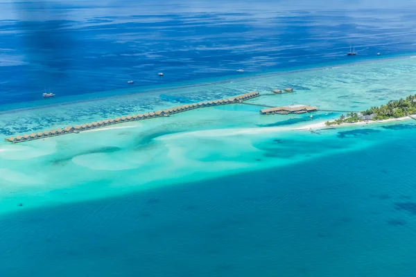 Дивовижний Повітряний Ландшафт Мальдівських Островах Досконалий Синій Морський Кораловий Риф — стокове фото