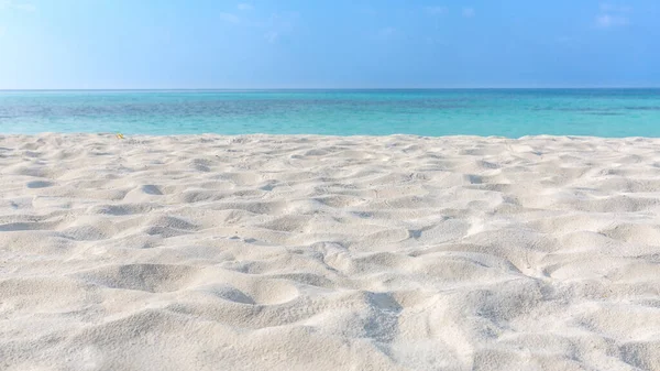 Sea Sand Sky Concept Closeup Sand Beach Blue Summer Sky — Stock Photo, Image