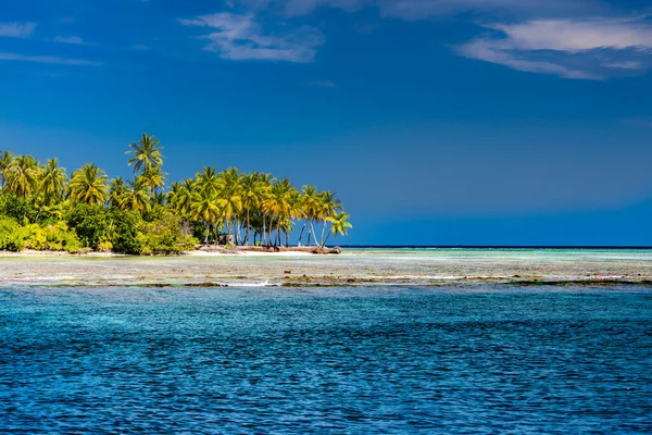 Playa Isla Tropical Increíbles Palmeras Sobre Paisaje Marino Azul Viaje — Foto de Stock