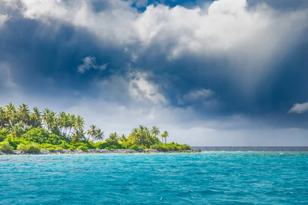 Schöne Paradiesische Grüne Insel Ozean Tropen Panorama Tropischer Strand Mit — Stockfoto