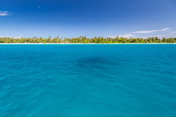 Райський Пляж Тропічний Пейзаж Білий Пісок Пляж Пальми Чиста Вода — стокове фото