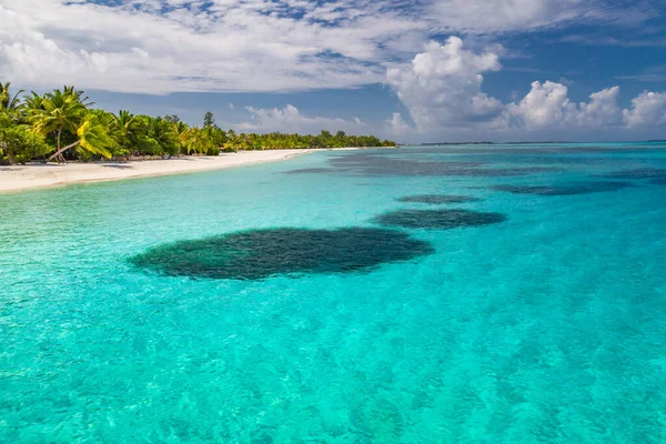 Wunderschöner Paradiesischer Tropischer Strand Auf Den Malediven Sommerreisekonzept Tropische Insel — Stockfoto