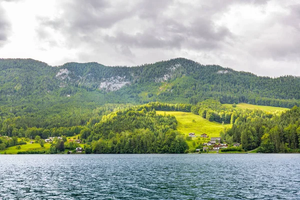 Alpine Lake Cloudy Sky Mountain Landscape Spring Summer Nature View — Stock Photo, Image