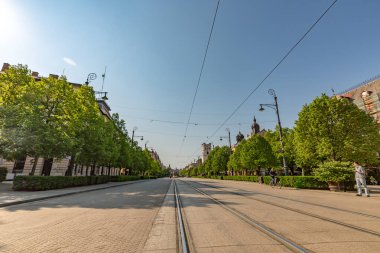 DEBRECEN, HUNGARY - 23 AĞUSTOS, 2014: Grand Hotel Aranybika, 17. yüzyılın sonlarına kadar dayanan, fakat 1915 yılına dayanan dört yıldızlı bir oteldir..
