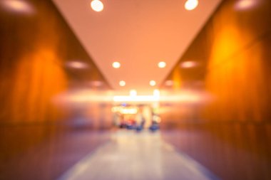 Soyut bulanık otel lobisi iç odası. Bulanık koridor arkaplanı bulanık