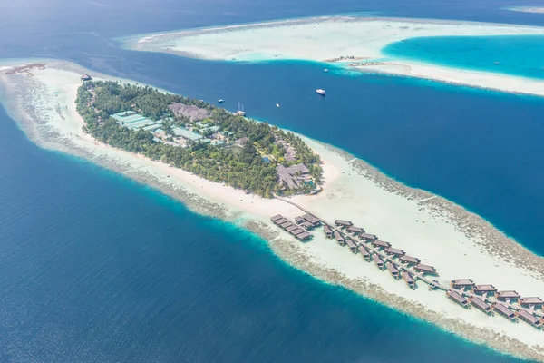 Vista Aérea Isla Maldivas Islas Tropicales Atolones Maldivas Desde Vista — Foto de Stock