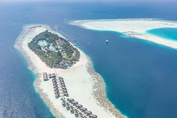 Vista Aérea Isla Maldivas Islas Tropicales Atolones Maldivas Desde Vista —  Fotos de Stock