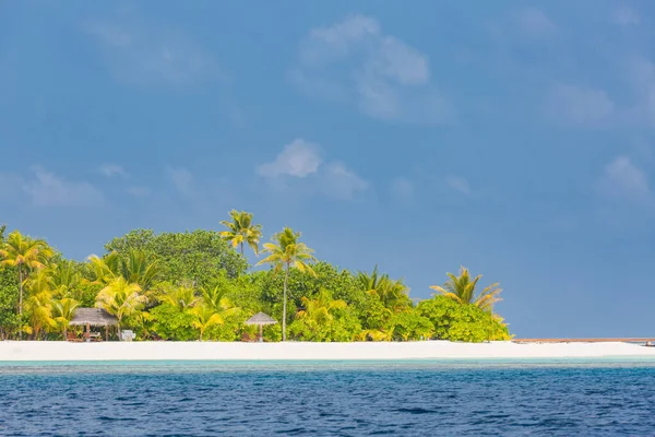 Tropical Island Atoll Indian Ocean Uninhabited Wild Subtropical Isle Palm — Stock Photo, Image