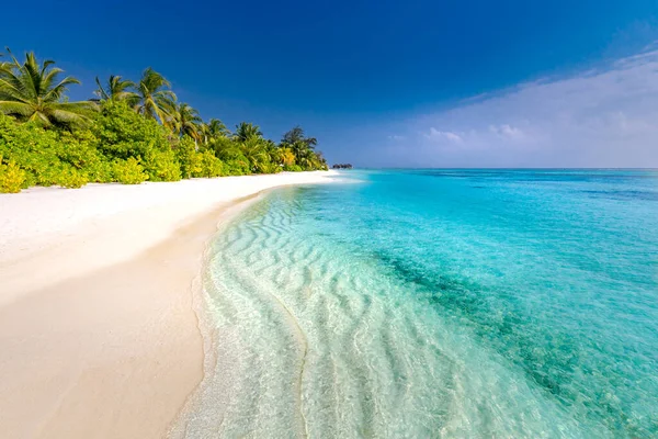 Tropischer Strandhintergrund Als Sommerlandschaft Mit Strandschaukel Oder Hängematte Und Weißem — Stockfoto