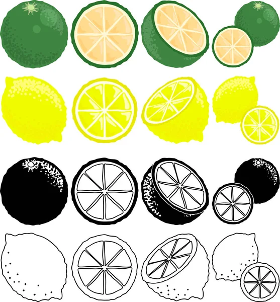 Симпатичные Иконы Конфеты Лимона — стоковый вектор
