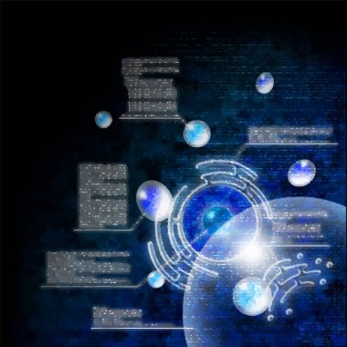 Sanal uzayı görüntüleyen illüstrasyon