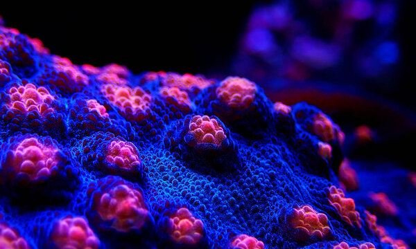 Halloween Screamer Chalice coral in macro shot ( Echinophyllia sp. )