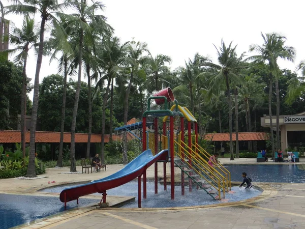 Jakarta Indonésia Março 2017 Piscina Infantil Discovery Hotel — Fotografia de Stock