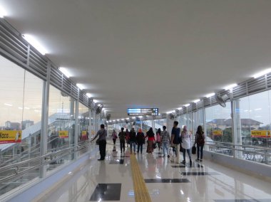 JAKARTA, INDONESIA - March 28, 2017: Commuters at Tanah Abang Station.