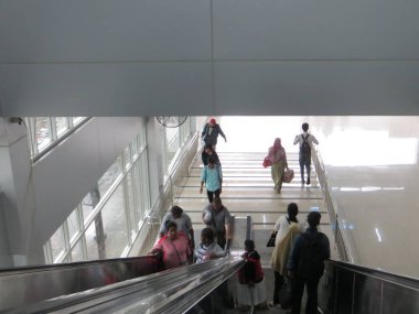 JAKARTA, INDONESIA - March 28, 2017: Commuters at Tanah Abang Station.