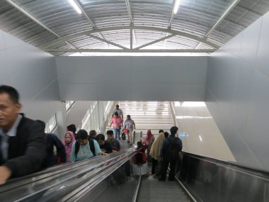 JAKARTA, INDONESIA - March 28, 2017: Commuters at Tanah Abang Station.