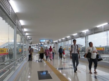 JAKARTA, INDONESIA - March 28, 2017: Commuters at Tanah Abang Station.