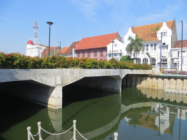 JAKARTA, INDONESIA - July 7, 2018: Water tunnels on Krukut River Kali Besar in Kota Tua.