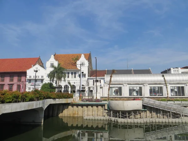 JAKARTA, INDONESIA - July 7, 2018: Water tunnels on Krukut River Kali Besar in Kota Tua.
