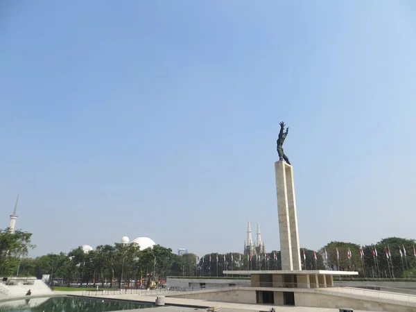 Jakarta Indonésia Agosto 2018 Monumen Pembebasan Irian Barat Monumento Libertação — Fotografia de Stock