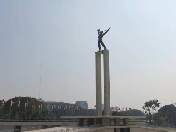 Jakarta Indonésia Agosto 2018 Monumen Pembebasan Irian Barat Monumento Libertação — Fotografia de Stock