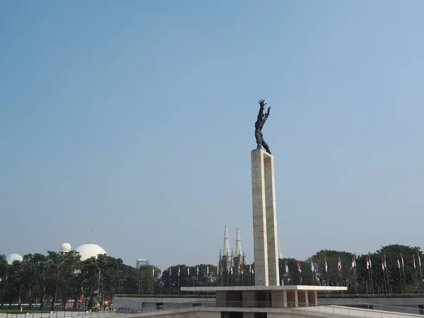 Jakarta Indonésie Août 2018 Monumen Pembebasan Irian Barat Monument Libération — Photo