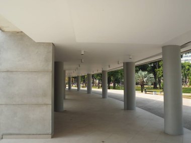 Jakarta, Endonezya - 2 Ağustos 2018: Ayağı altında Lapangan bant Park amfi tiyatro.