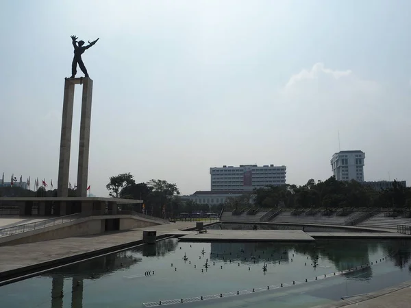 Jakarta Endonezya Ağustos 2018 Taman Lapangan Banteng Monumen Pembebasan Irian — Stok fotoğraf