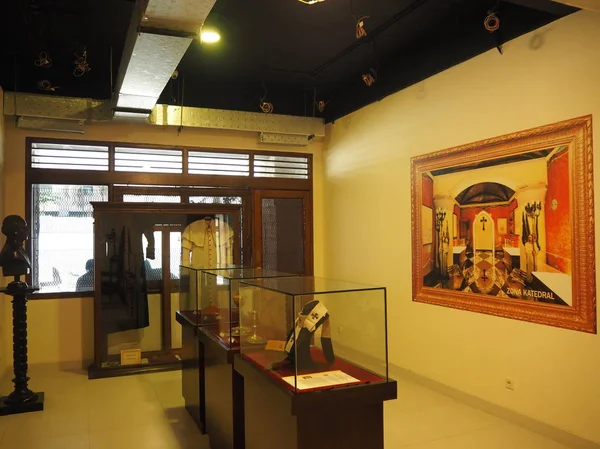 雅加达 印度尼西亚 2018年8月2日 博物馆 Katedral 大教堂博物馆 有宽容对象的汇集解释天主教的历史和发展在印度尼西亚 — 图库照片