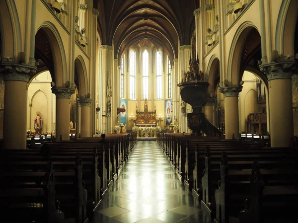 Jakarta Indonésia Agosto 2018 Interior Catedral Santa Maria Assunção — Fotografia de Stock