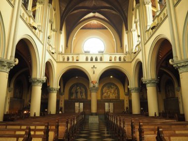 Jakarta, Endonezya - 2 Ağustos 2018: İç Saint Mary varsayım Katedrali.