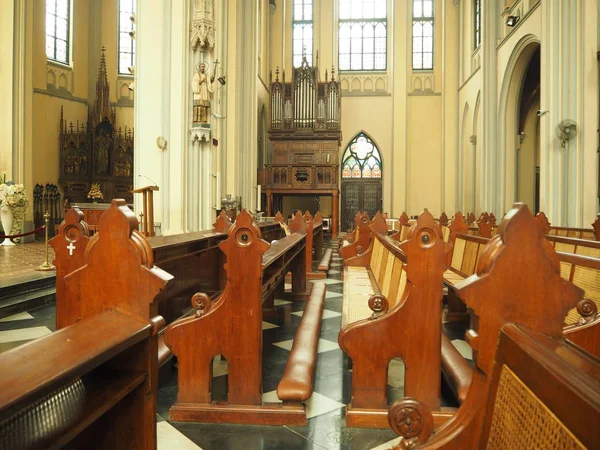 Jakarta Indonesien Augusti 2018 Interiör Saint Mary Den Assumption Katedralen — Stockfoto