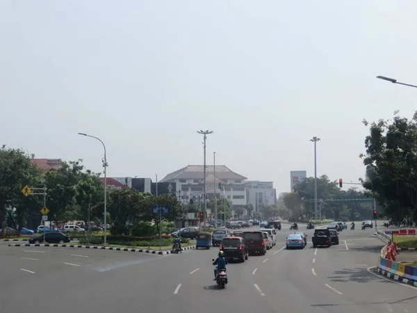 Dżakarta Indonezja Sierpnia 2018 Ruch Jalan Merdeka Utara — Zdjęcie stockowe