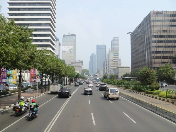 Jakarta Indonesien August 2018 Verkehr Auf Der Jalan Thamrin Thamrin — Stockfoto