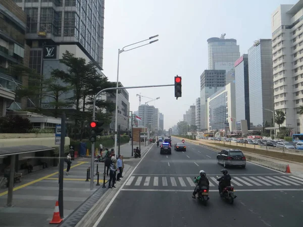Jakarta Indonésie Août 2018 Passage Pélican Jalan Thamrin Autour Bundaran — Photo