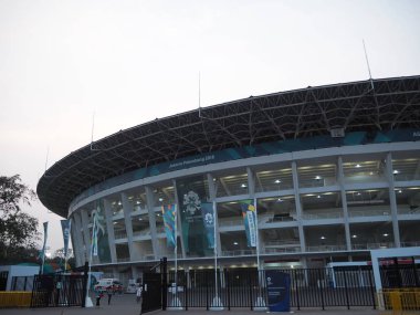 JAKARTA, INDONESIA - August 24, 2018: Gelora Bung Karno (GBK) main stadium in GBK sports complex, Senayan.